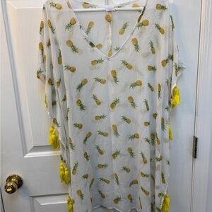 Xhilaration Pineapple Print Sheer Cover-Up